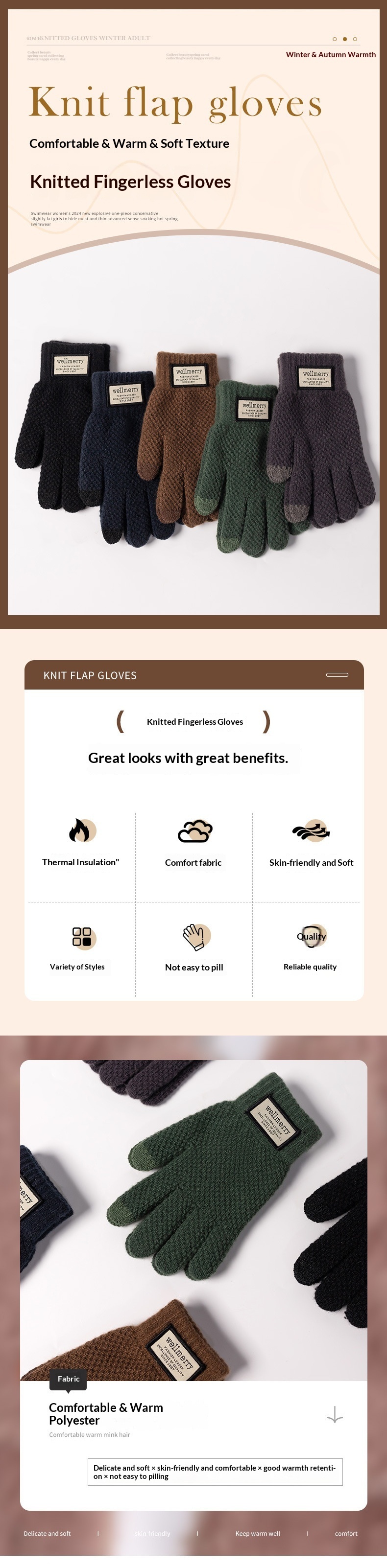 boy Boy Boy Winter Thickened Cold-Proof Cycling Touchscreen Knitted Men And Women Fingered Warm Gloves_voghion.com