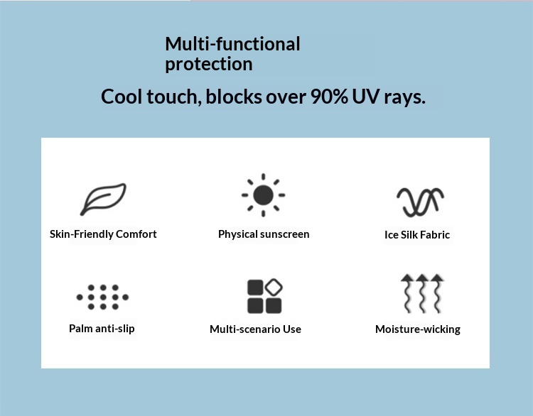 boy Boy Boy Sun Protection Gloves Men Sports Fitness Fingerless Summer Thin Ice Silk Breathable Fishing Delivery Riding Driving Half_voghion.com