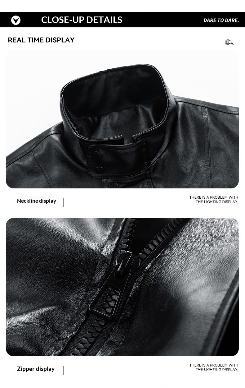 ragazzo Moda di strada europea e americana all'ingrosso transfrontaliera larga per uomo, stile di coppia alla moda, pelle nera da motociclista_voghion.com