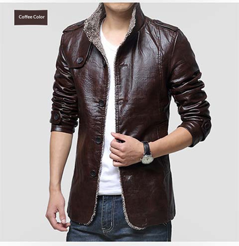 Chaqueta de cuero sintético con forro de piel de oveja cruzada para hombre, talla grande, invierno 2022_voghion.com