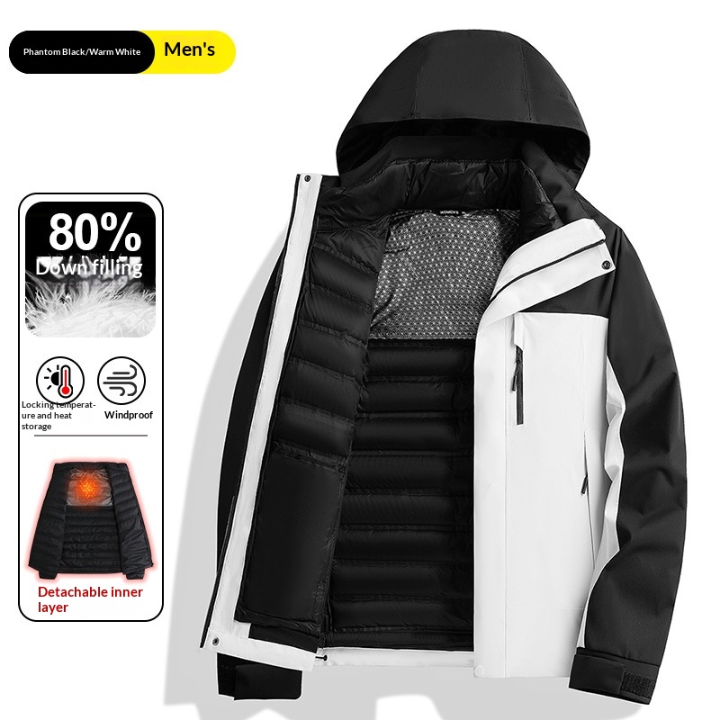 Ensemble deux pièces pour homme, doudoune d'hiver amovible, personnalisable, conforme aux normes nationales._voghion.com