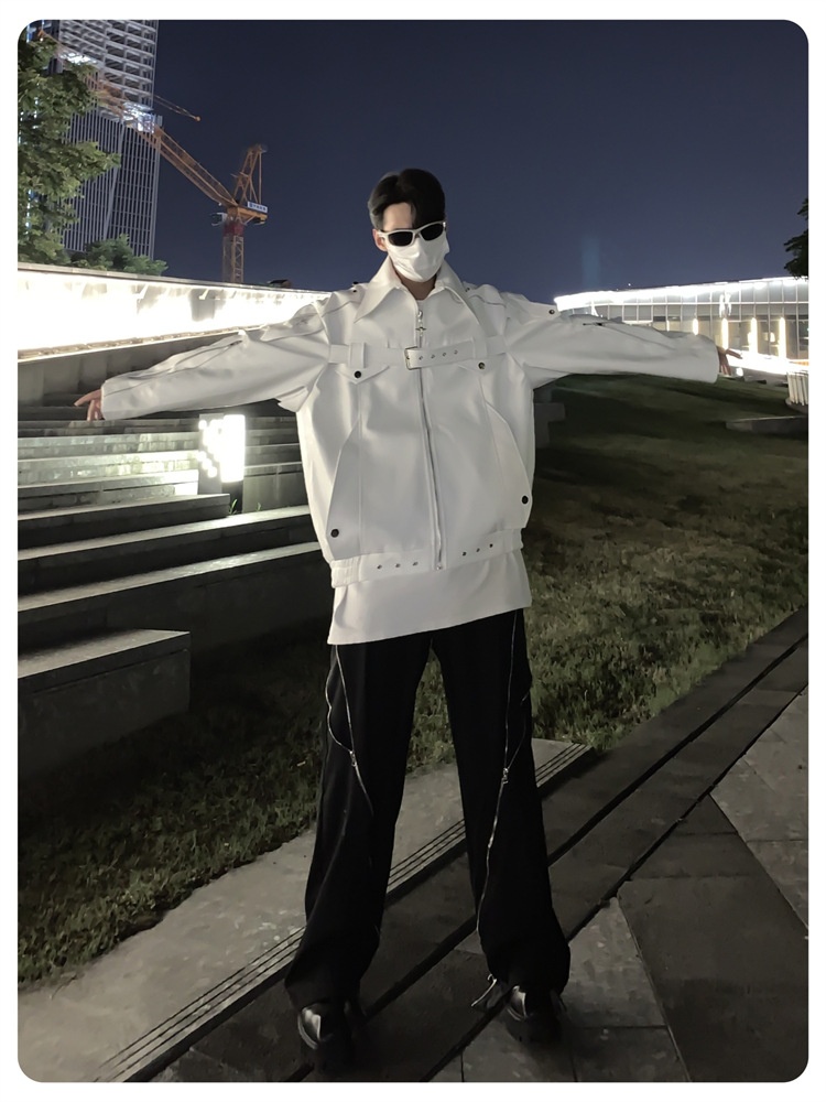 Giacca da motociclista in pelle PU di alta qualità, stile punk decostruito, stile europeo e americano, versatile, tendenza_voghion.com