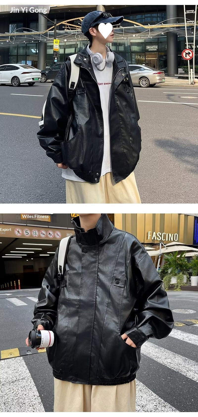 Giacca da motociclista ampia con colletto rovesciato, stile street europeo, primavera e autunno, da uomo, marchio americano alla moda_voghion.com