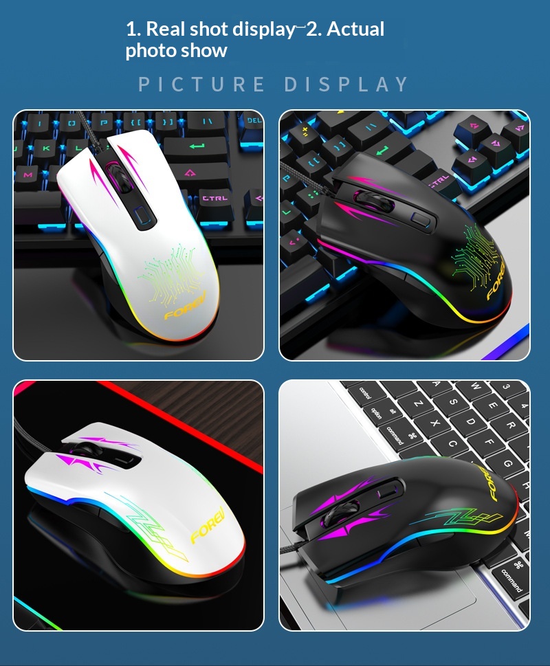 Digitex Digitex Wired FV509 Cool RGB Marquee Effect Oyun Bilgisayarı Toptan Mekanik Fare_voghion.com