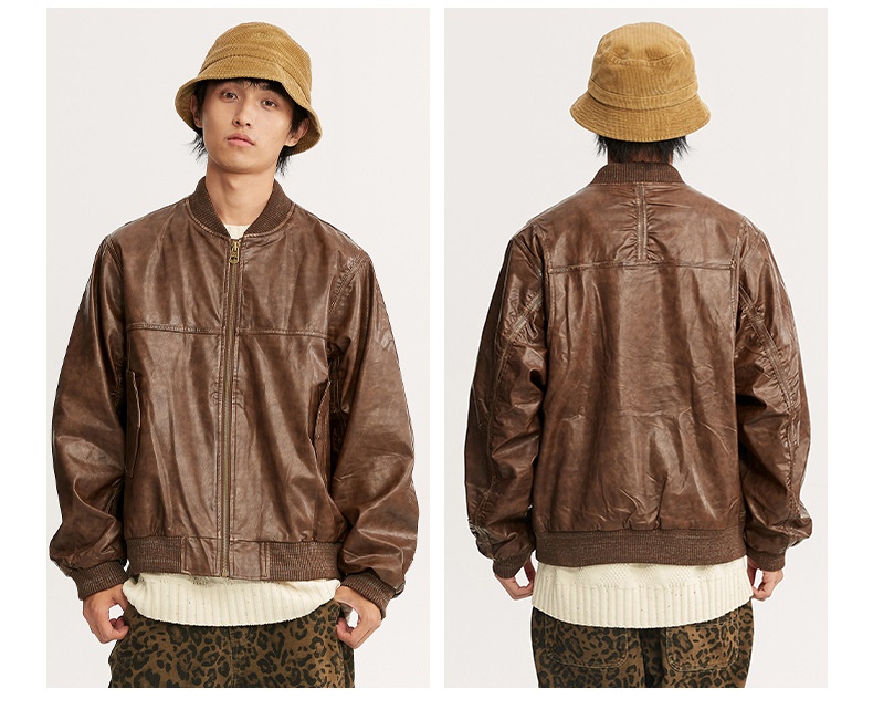 Giacca da motociclista in pelle nera stile retrò americano High Street da ragazzo, stile coppia, cappotto alla moda_voghion.com