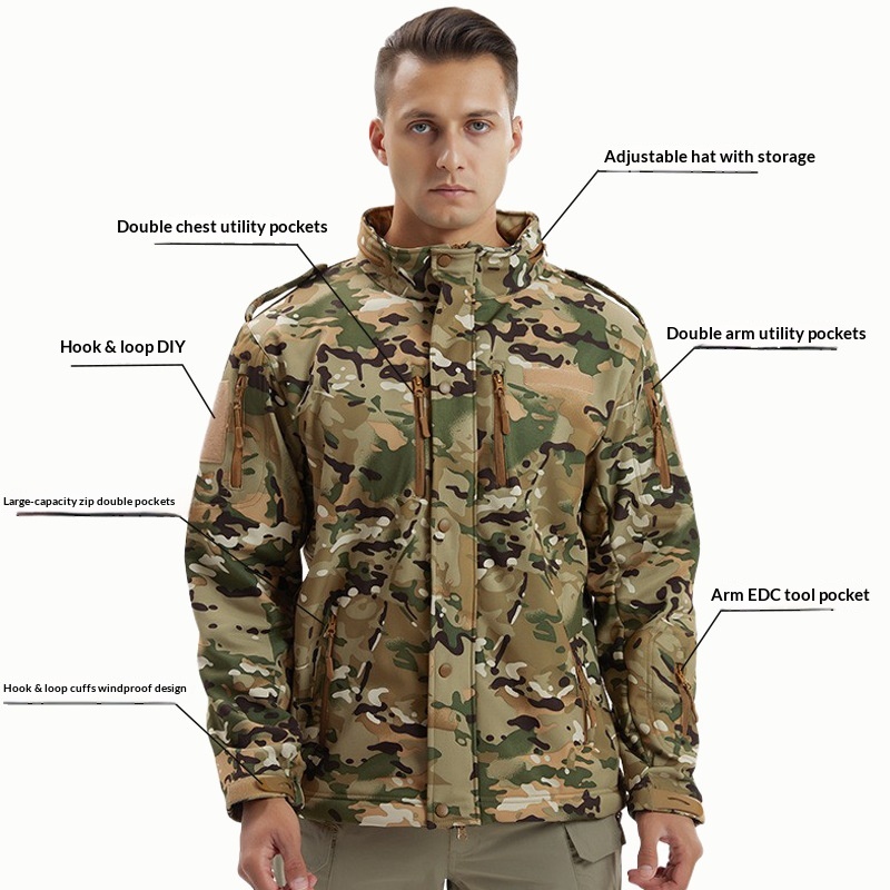 Veste polaire épaisse et chaude, coupe-vent, softshell de quatrième génération pour homme, idéale pour le cyclisme et les sports de plein air en automne et en hiver._voghion.com