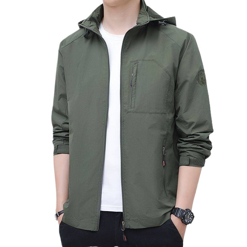 ragazzo Ragazzo Giacca Casual Larga Cappotto Giacca a Vento Staccabile Nuovo Cappuccio Antivento Abbigliamento da Uomo per Esterni Stagione Autunnale_voghion.com