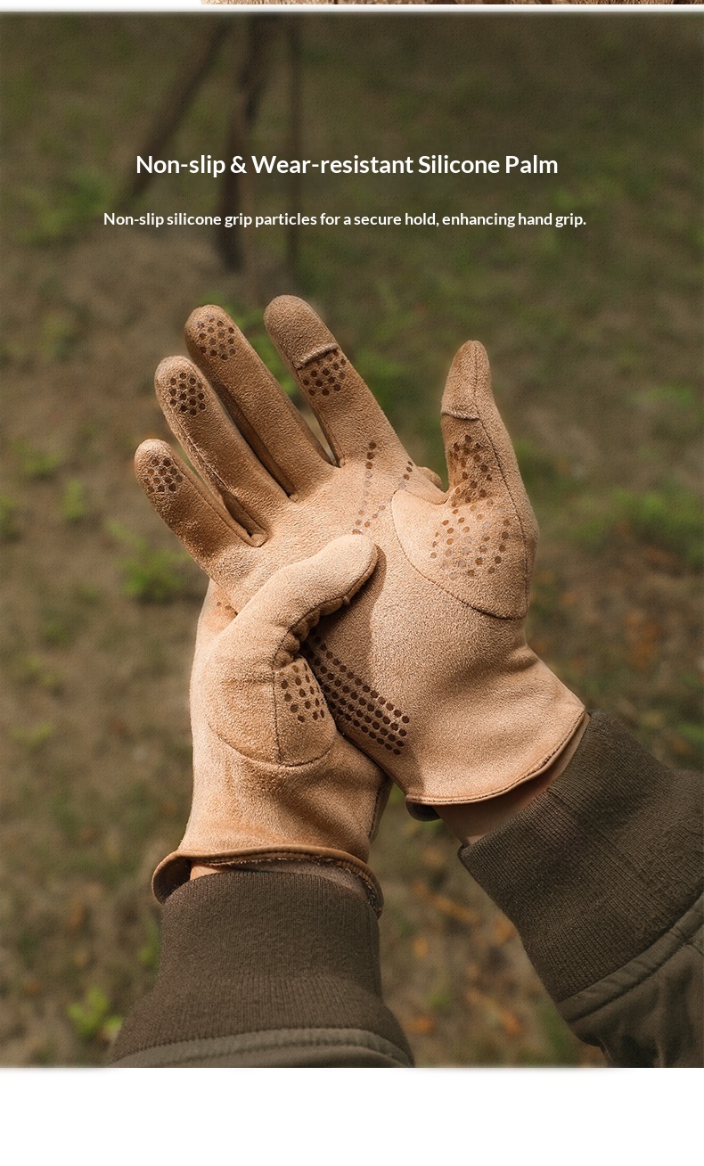 ragazzo Ragazzo Ragazzo Scamosciato Termico per Uomo e Donna, Foderato in Pile, Riscaldato, Ciclismo Invernale all'Aperto, Touchscreen, Antiscivolo, Copertura a Flip,_voghion.com