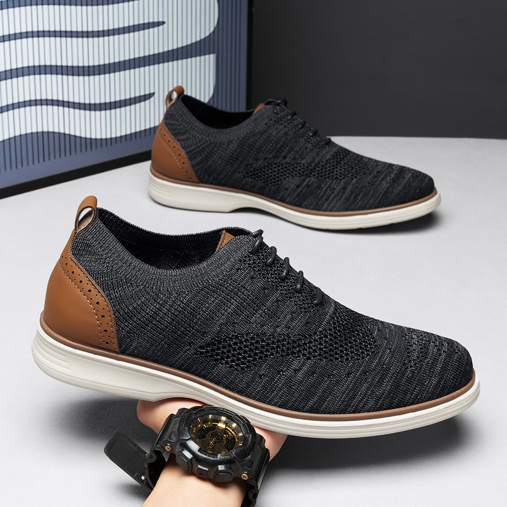 WalkPrime WalkPrime 2025 Cross-Border Men's Lace-Up Business Casual Lightweight Non-Slip Soft Formal Shoes Wide Sole EU Size 45 Dropshipping_voghion.com