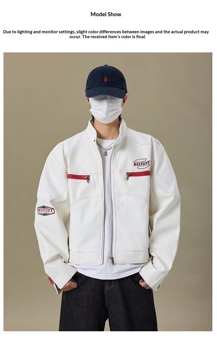 Giacca in pelle da uomo di alta qualità, stile hip hop, stile motociclista, stile corto PU, alla moda, marchio europeo e americano_voghion.com