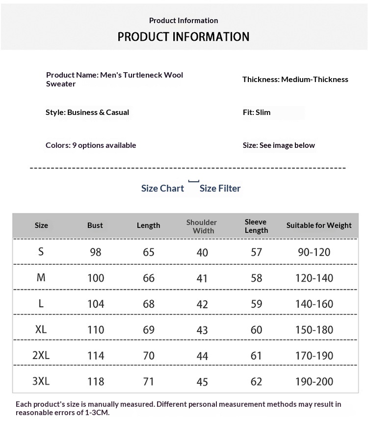 Herren-Strickpullover mit halbem Rollkragen, Herbst/Winter, aus reiner Wolle, einfarbig, dickwandig, stilvoll, Business-Look_voghion.com