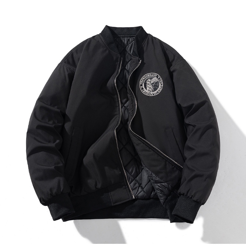 Junge Herbst Winter Europäisch Amerikanischer Trend Bestickte Baseball Herren Damen Paar Lockerer Mantel Verdickte Bomberjacke Mantel_voghion.com