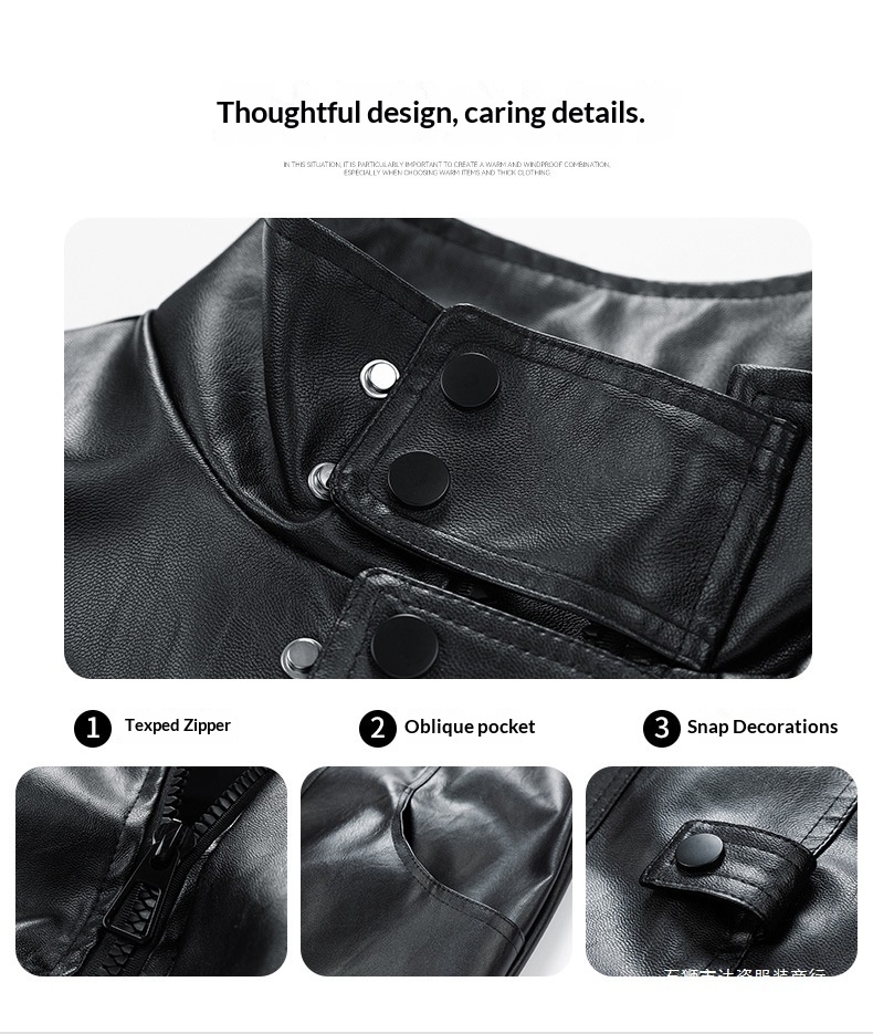 ragazzo Moda di strada europea e americana all'ingrosso transfrontaliera larga per uomo, stile di coppia alla moda, pelle nera da motociclista_voghion.com