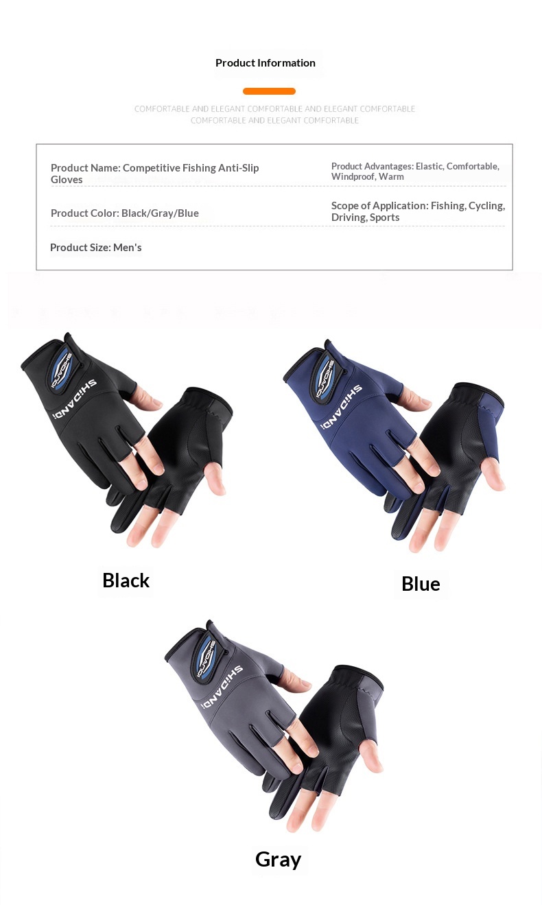 Guanti da pesca invernali da uomo, antiforatura, impermeabili, con tre dita esposte, antiscivolo, professionali_voghion.com