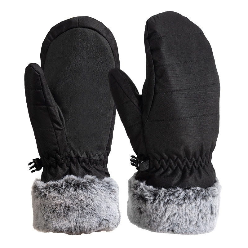 boy Boy Boy Single Board Outdoor Ski For Women Winter Fleece Lined Thickened Waterproof Warm Five-Finger Touchscreen Gloves_voghion.com