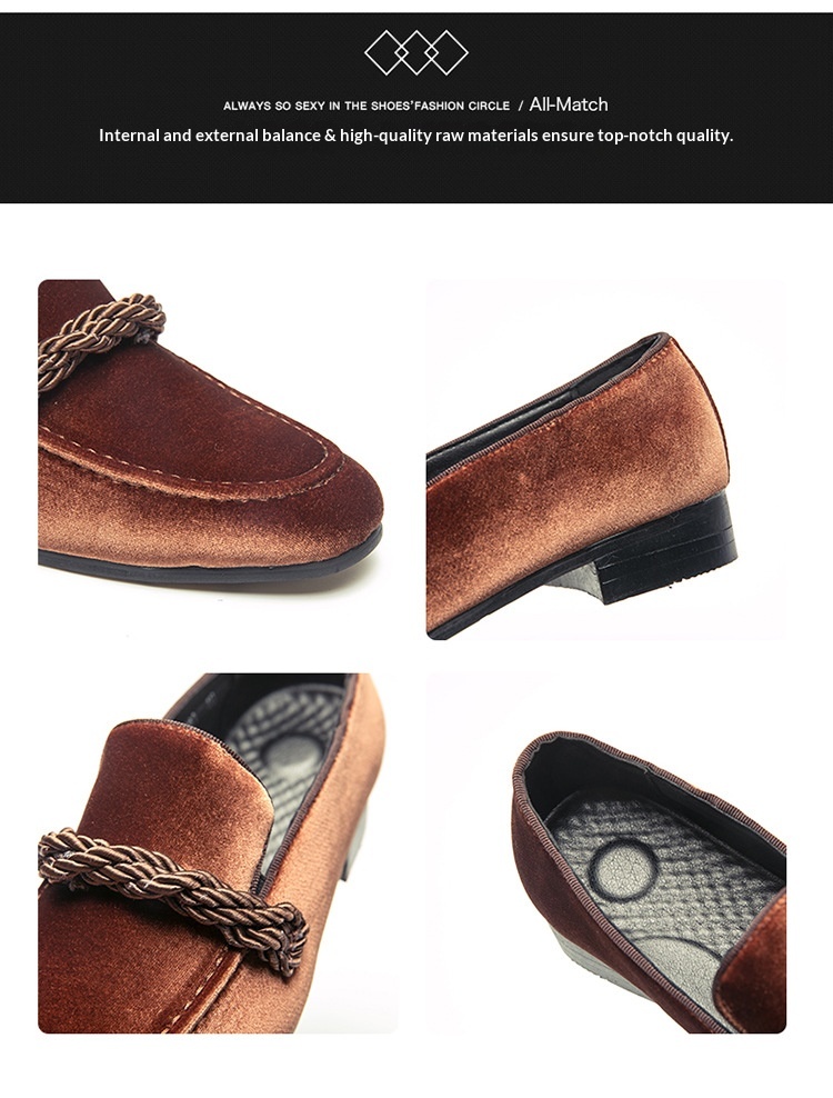 Voyage Voyage British Style Suede Loafers Cross-Border Large Size Men's 38-48 Sizes 2024 New Braided Personality Leather Shoes_voghion.com