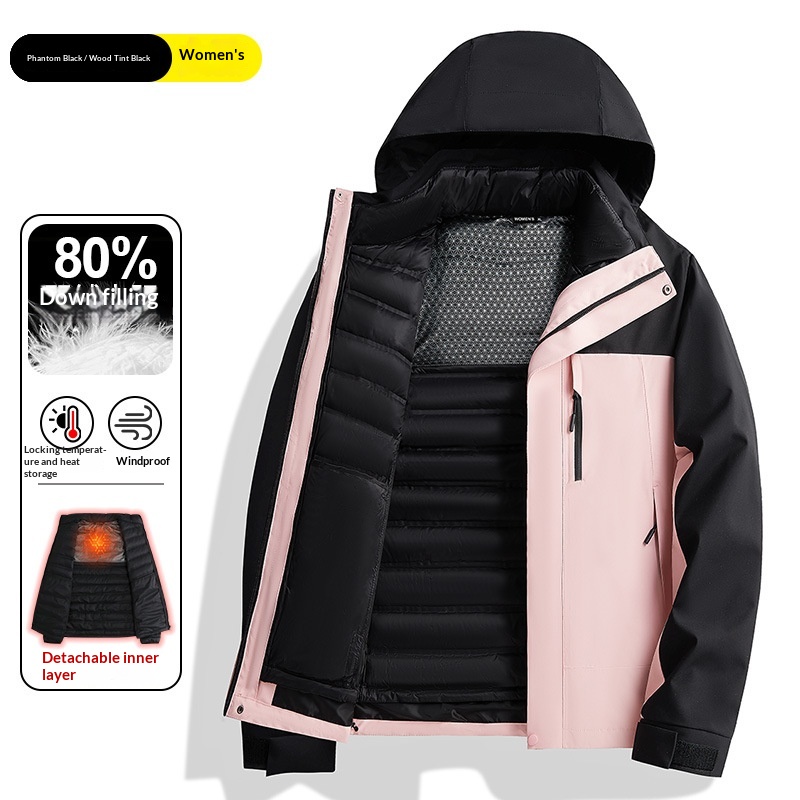 Ensemble deux pièces pour homme, doudoune d'hiver amovible, personnalisable, conforme aux normes nationales._voghion.com