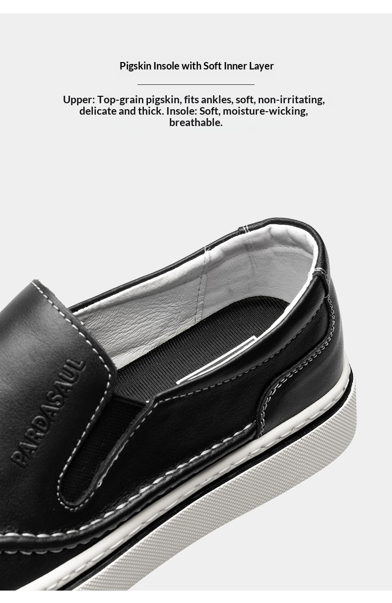 WalkPrime - Mocasines casuales cómodos sin cordones de piel auténtica con suela gruesa para hombre, suministro directo de fábrica, estación europea de primavera_voghion.com