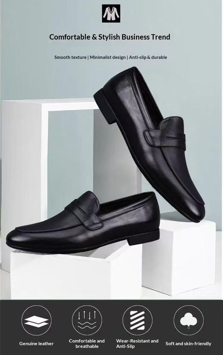 Voyage Voyage 2025 Spring And Autumn Versatile Sole Soft Surface Slip-On Loafers Fashionable Breathable Business Formal Men's Shoes_voghion.com
