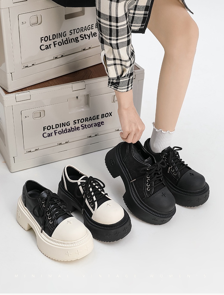 Voyage Voyage En stock Cross Flower Wilderness Derby pour femmes Mocassins à plateforme à semelle épaisse Nouvelles chaussures à lacets à bout unique_voghion.com