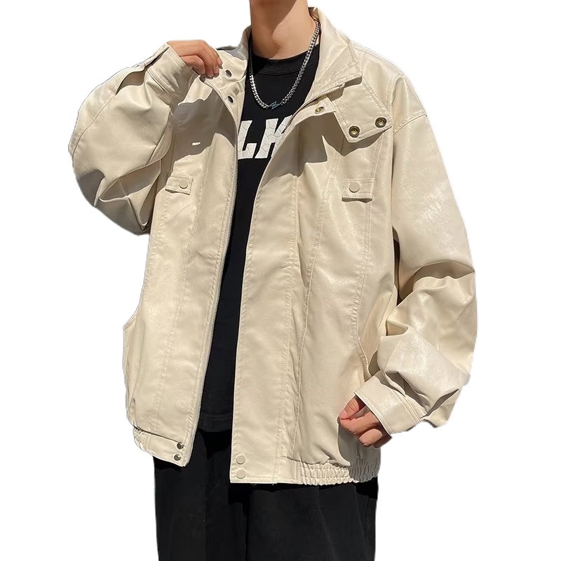 Giacca da motociclista ampia con colletto rovesciato, stile street europeo, primavera e autunno, da uomo, marchio americano alla moda_voghion.com