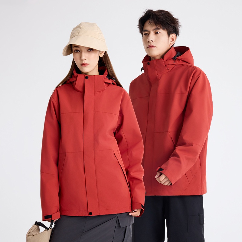 Jungen Herbst Winter Hardshell Paar Freizeitjacke Winddicht Warm Wasserdicht Fleece Herren Damen Zweiteiliges Set Gruppenkauf_voghion.com