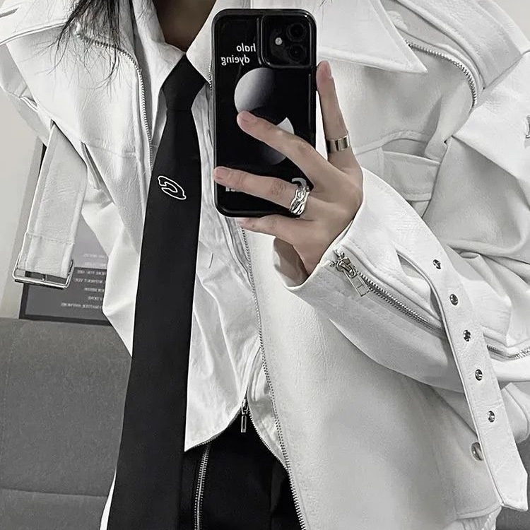 Giacca in pelle bianca retrò da uomo, stile primavera-autunno, modello corto da motociclista europeo e americano_voghion.com