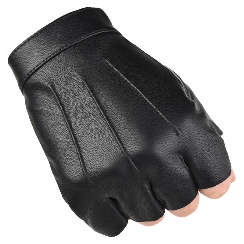 Guanti da ciclismo invernali in pelle PU con dita mezze tattiche da uomo, impermeabili, antiscivolo, foderati in pile, caldi, per esterni, da ragazzo Boy Boy_voghion.com