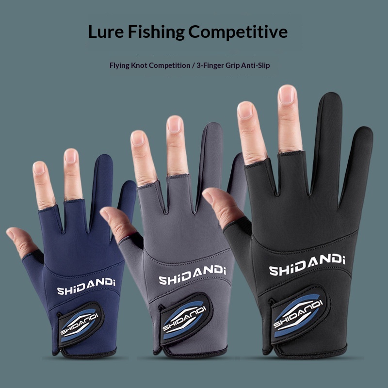 Guanti da pesca invernali da uomo, antiforatura, impermeabili, con tre dita esposte, antiscivolo, professionali_voghion.com