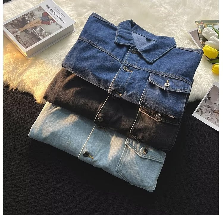 ragazzo Nuovo colletto rovesciato giacca in denim resistente a maniche lunghe per uomo stile giapponese marchio alla moda Ins autunno inverno europeo_voghion.com