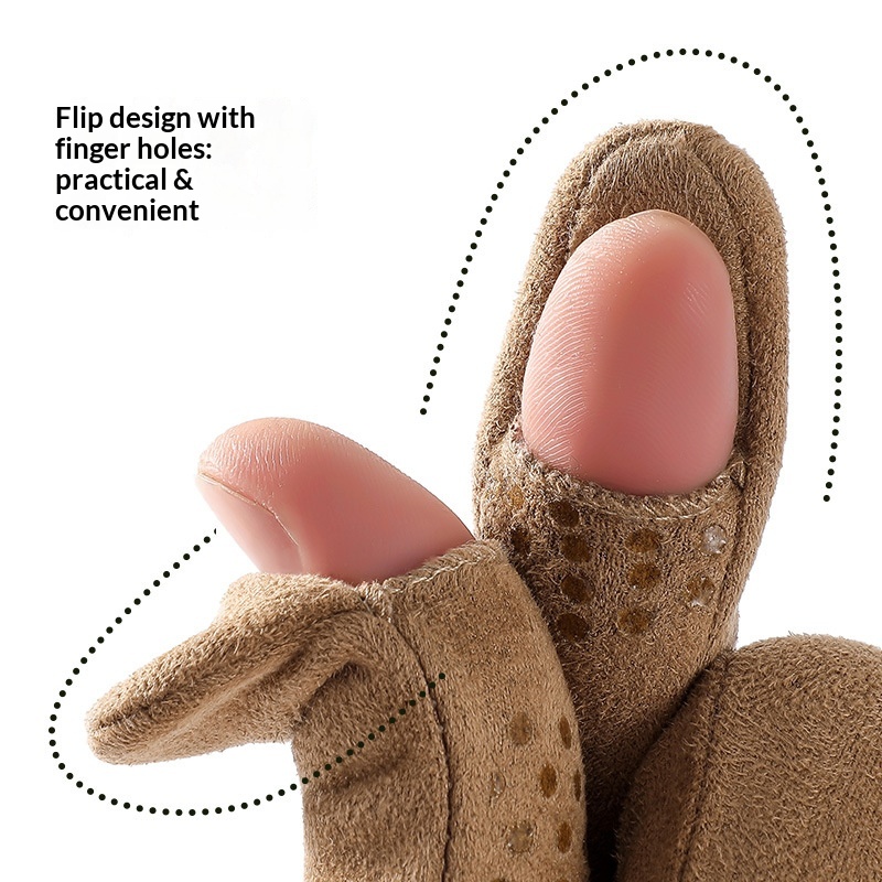 ragazzo Ragazzo Ragazzo Scamosciato Termico per Uomo e Donna, Foderato in Pile, Riscaldato, Ciclismo Invernale all'Aperto, Touchscreen, Antiscivolo, Copertura a Flip,_voghion.com