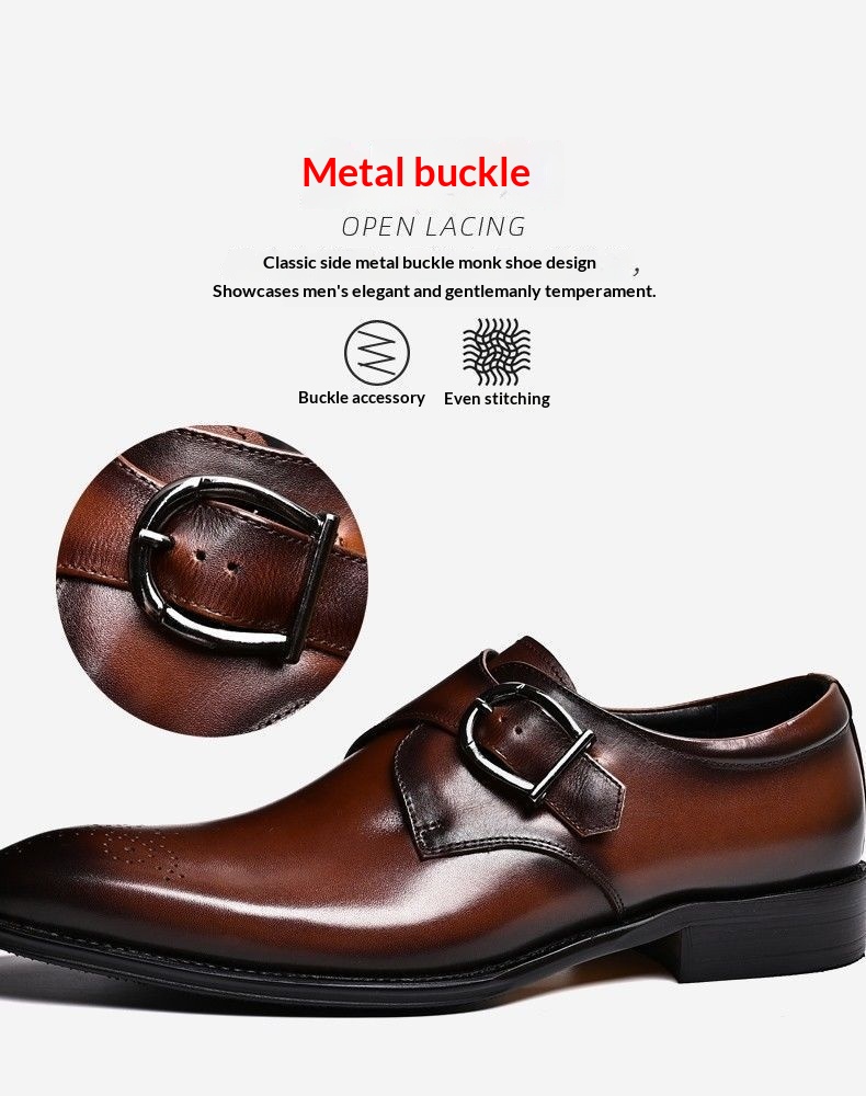 Voyage Herrenschuhe im britischen Stil mit Schnallenverschluss, trendig, aus hochwertigem Rindsleder gefertigt, Brogue-Schuhe, elegant und formell, spitz zulaufend._voghion.com