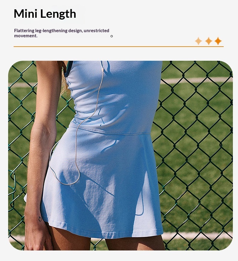 001 Cross-Border Spring Summer U-Back Bare Sensation Tennis Skirt For Women Waist-Cinching Quick-Dry Color-Block Casual_voghion.com