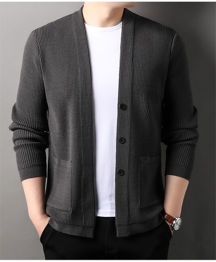 boy Boy Boy High-End Light Spring And Autumn Casual Knitted Cardigan Versatile Comfortable Fashionable Jacket Trendy Men's_voghion.com