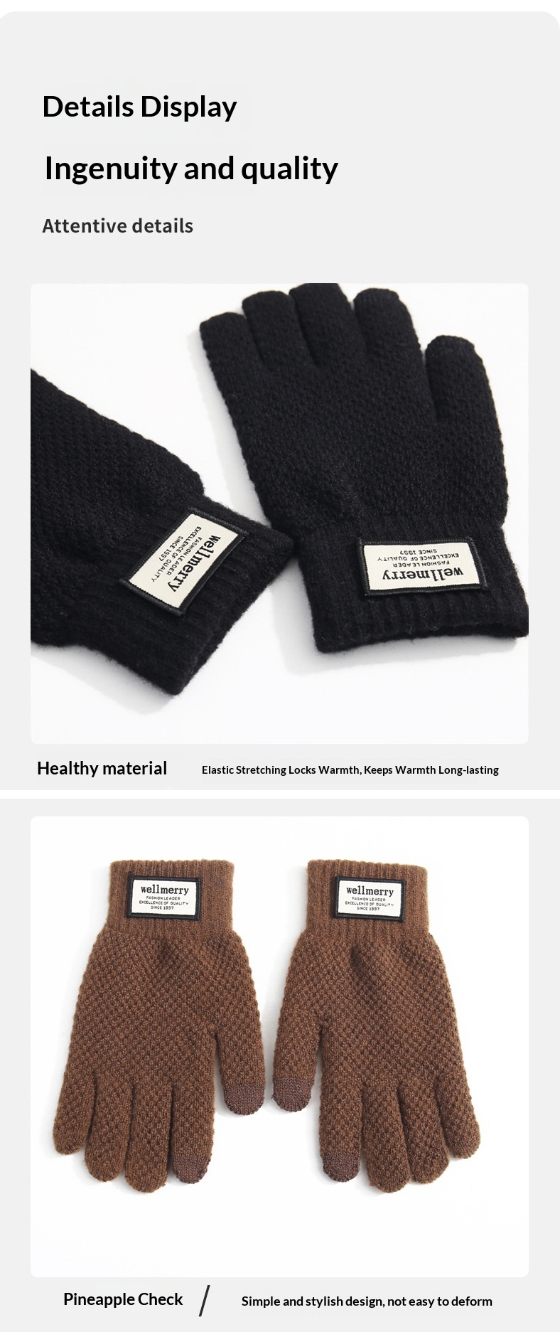 Guanti da ciclismo invernali in pile foderati, spessi, stile coreano, resistenti al freddo, con touchscreen, caldi, in maglia, per uomo e donna_voghion.com