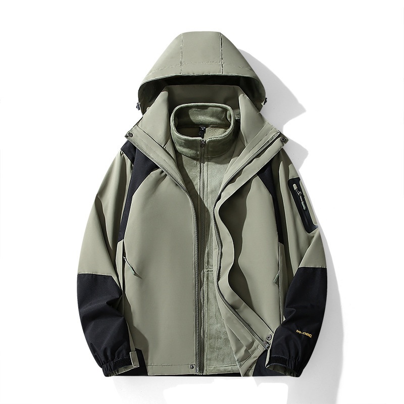 chłopiec Chłopiec 2024 Mink Velvet Nowy Jesień Zima Trzy w jednym 0,05 kg Zestaw częściowy Unisex Kurtka męska Możliwość personalizacji z nadrukiem i_voghion.com