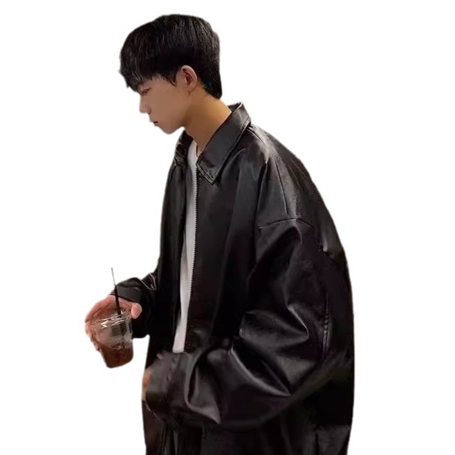 Giacca da aviatore in pelle PU da uomo, alla moda di strada europea e americana, alla moda, comoda e rilassata_voghion.com