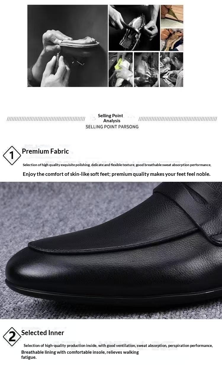 Voyage Voyage 2025 Spring And Autumn Versatile Sole Soft Surface Slip-On Loafers Fashionable Breathable Business Formal Men's Shoes_voghion.com