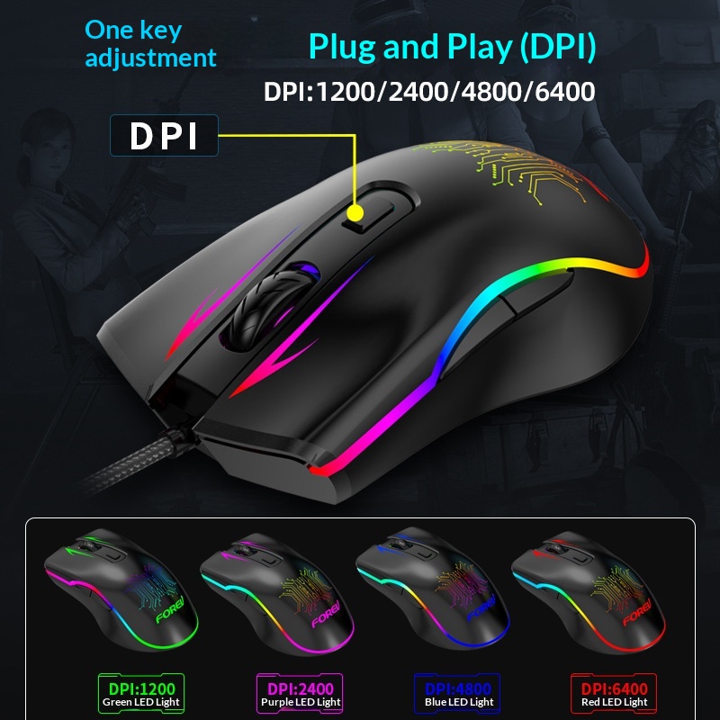 Digitex Digitex Wired FV509 Cool RGB Marquee Effect Oyun Bilgisayarı Toptan Mekanik Fare_voghion.com