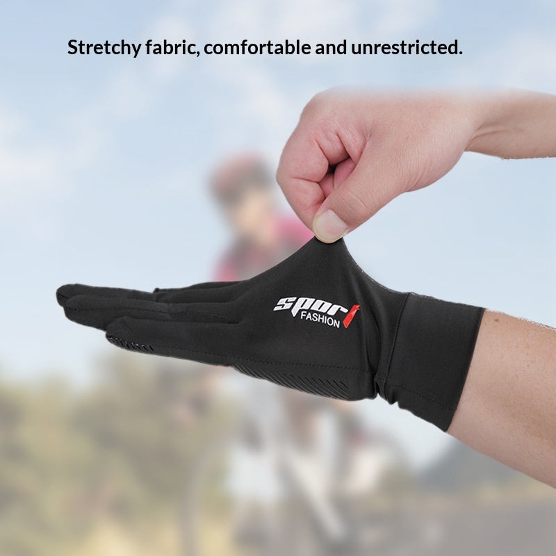 Junge Junge Junge Radfahren Outdoor Fahren Elektrofahrrad Sonnenschutz Rutschfest Touchscreen Fingerlose Herren Angeln Eis Seide Handschuhe_voghion.com
