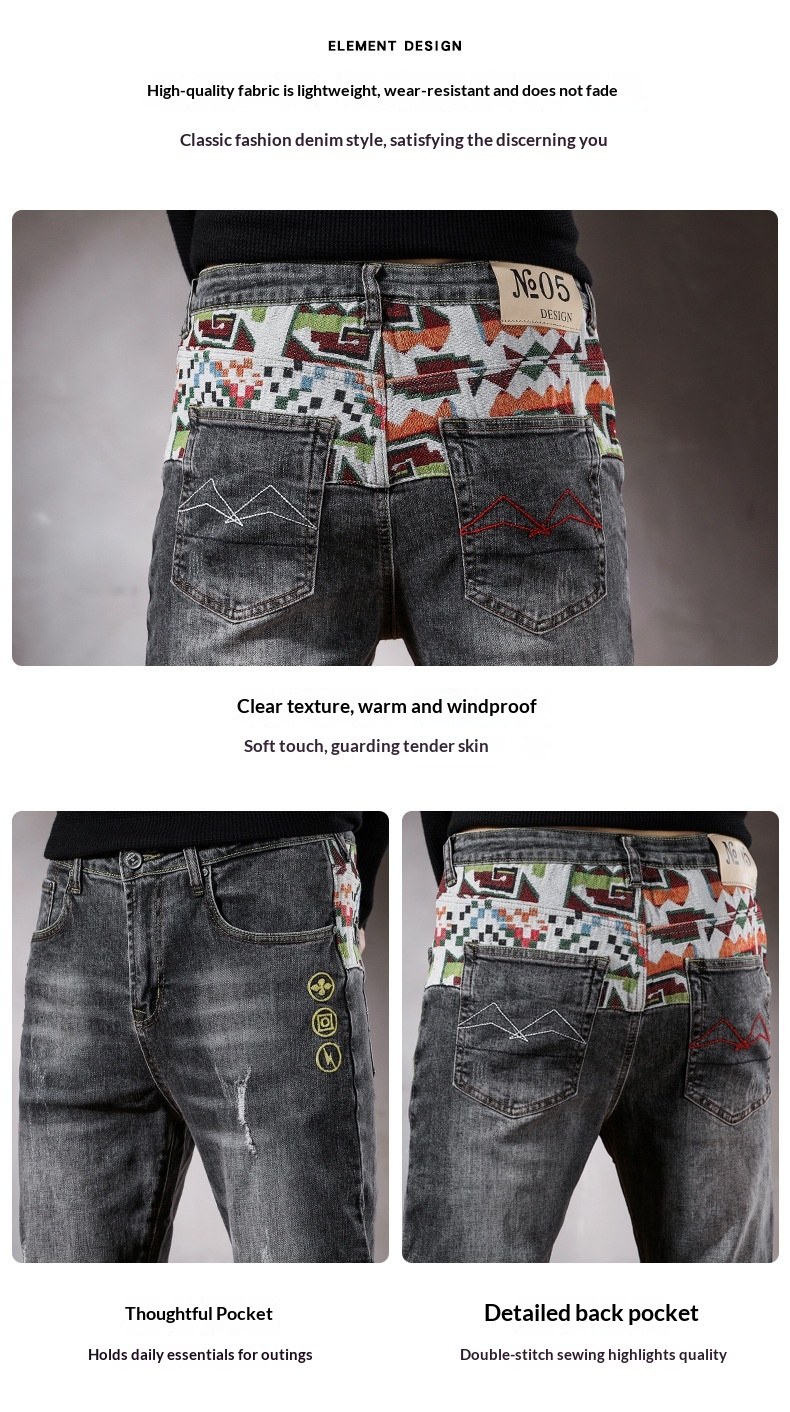 Jungen-Jeans mit Stickerei, Rissen, europäischem und amerikanischem Stil, neue Slim-Fit-Jeans, lange Freizeithose, coole Herrenhose, Einteiler_voghion.com