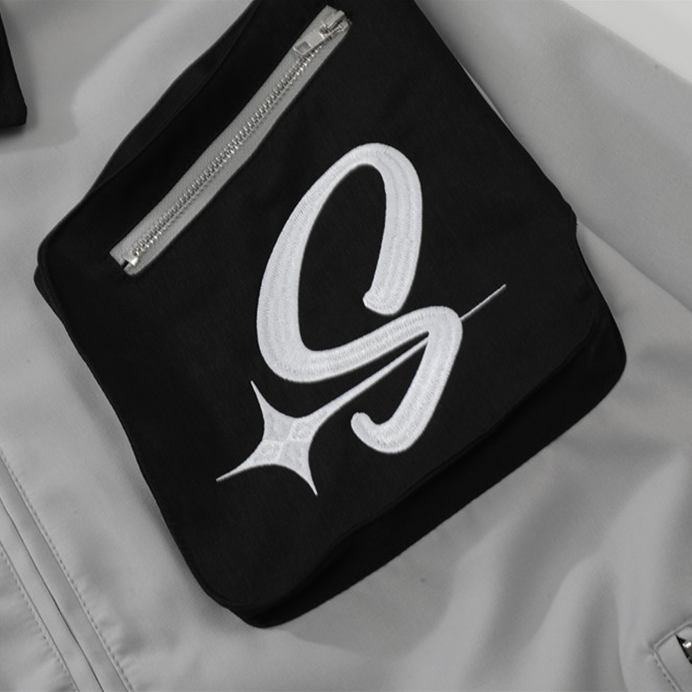 Ragazzo europeo e americano High Street Block Lapel Men Personality Loose Color Contrast Poc Zipper Design Moto_voghion.com