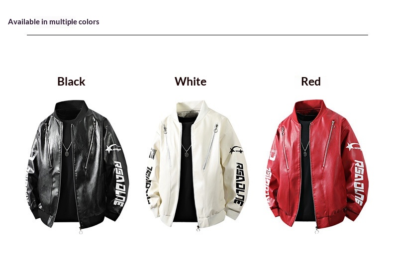 Giacca da motociclista in pelle da uomo larga, stile retrò hip-hop europeo e americano, all'ingrosso transfrontaliero_voghion.com