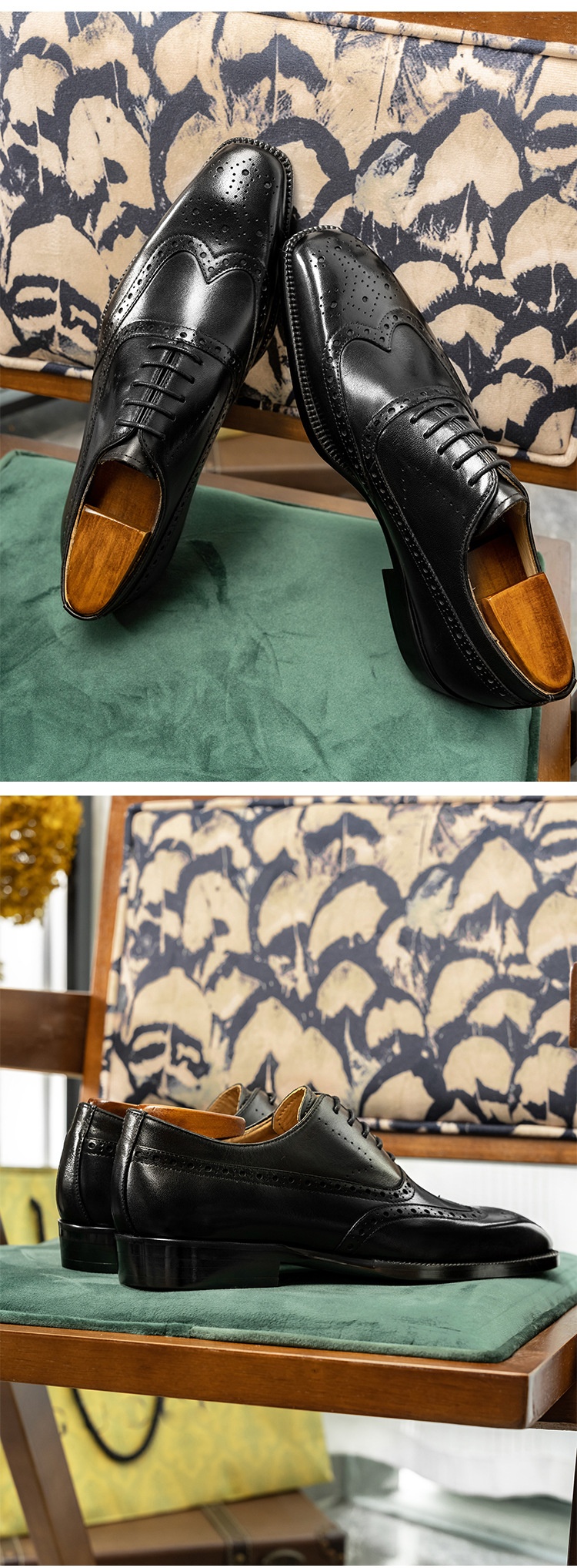 Zapatos Oxford estilo brogue para hombre, de piel de vacuno de alta gama, estilo británico, con punta cuadrada, forrados y estilo formal de negocios._voghion.com