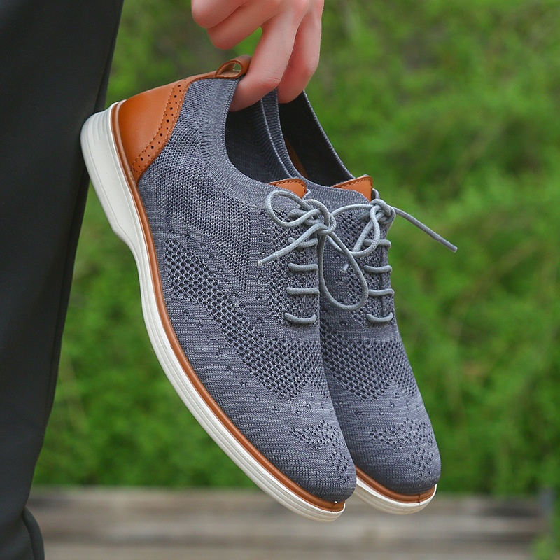 WalkPrime WalkPrime 2025 Cross-Border Men's Lace-Up Business Casual Lightweight Non-Slip Soft Formal Shoes Wide Sole EU Size 45 Dropshipping_voghion.com