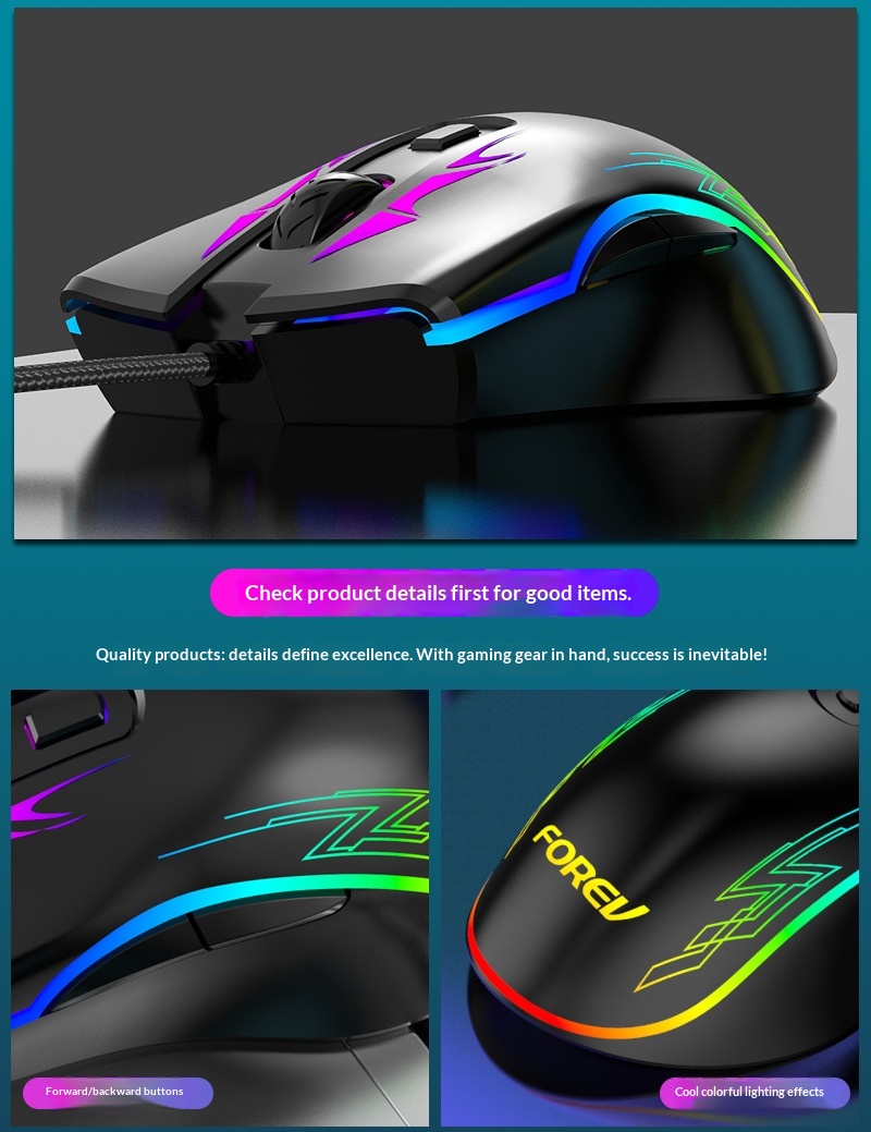 Digitex Digitex Wired FV509 Cool RGB Marquee Effect Oyun Bilgisayarı Toptan Mekanik Fare_voghion.com