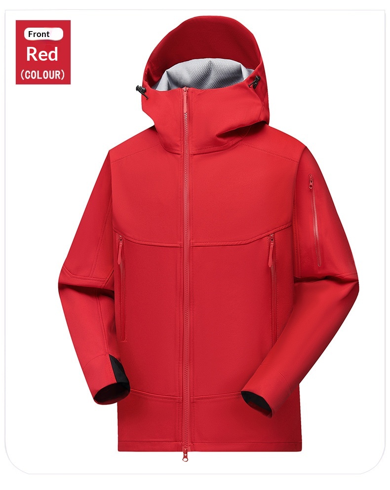 ChicShe ChicShe Style Montagne Outdoor ! Veste softshell à capuche 3D coupe-vent et imperméable pour couple, idéale pour le printemps et l'automne._voghion.com