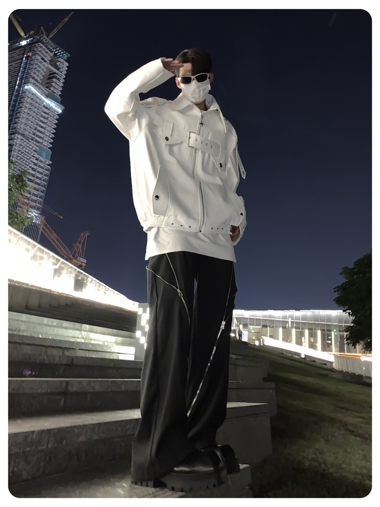 Giacca da motociclista in pelle PU di alta qualità, stile punk decostruito, stile europeo e americano, versatile, tendenza_voghion.com