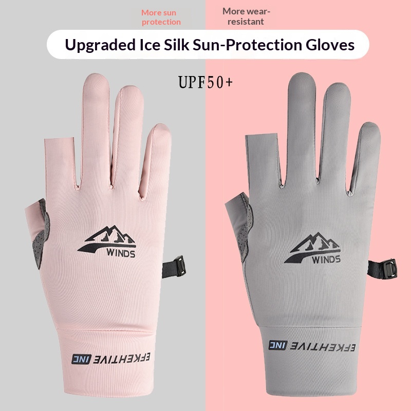 boy Boy Boy Sun Protection Gloves Men Sports Fitness Fingerless Summer Thin Ice Silk Breathable Fishing Delivery Riding Driving Half_voghion.com