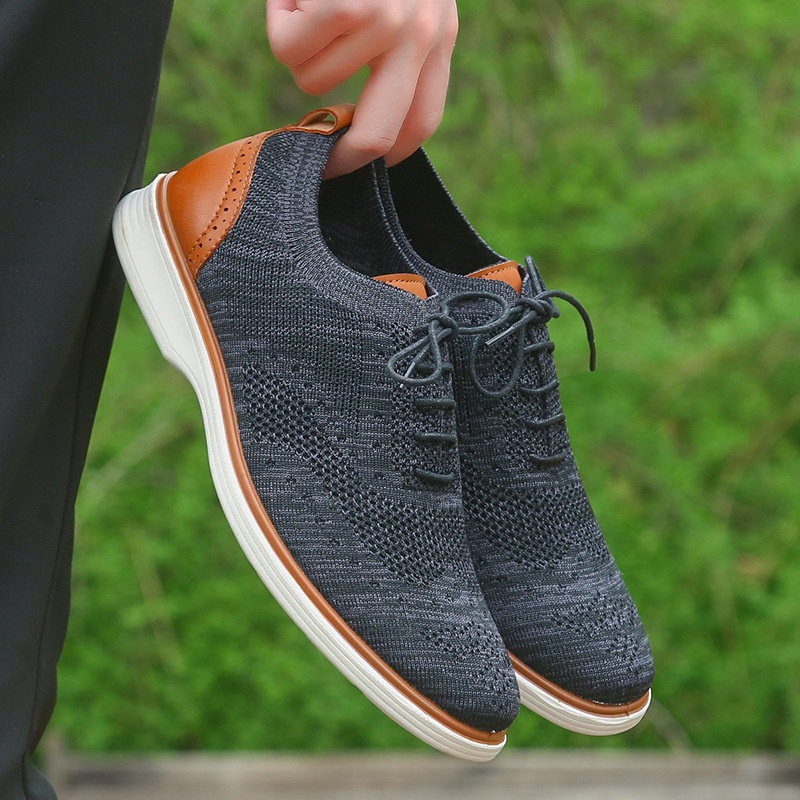 WalkPrime WalkPrime 2025 Cross-Border Men's Lace-Up Business Casual Lightweight Non-Slip Soft Formal Shoes Wide Sole EU Size 45 Dropshipping_voghion.com